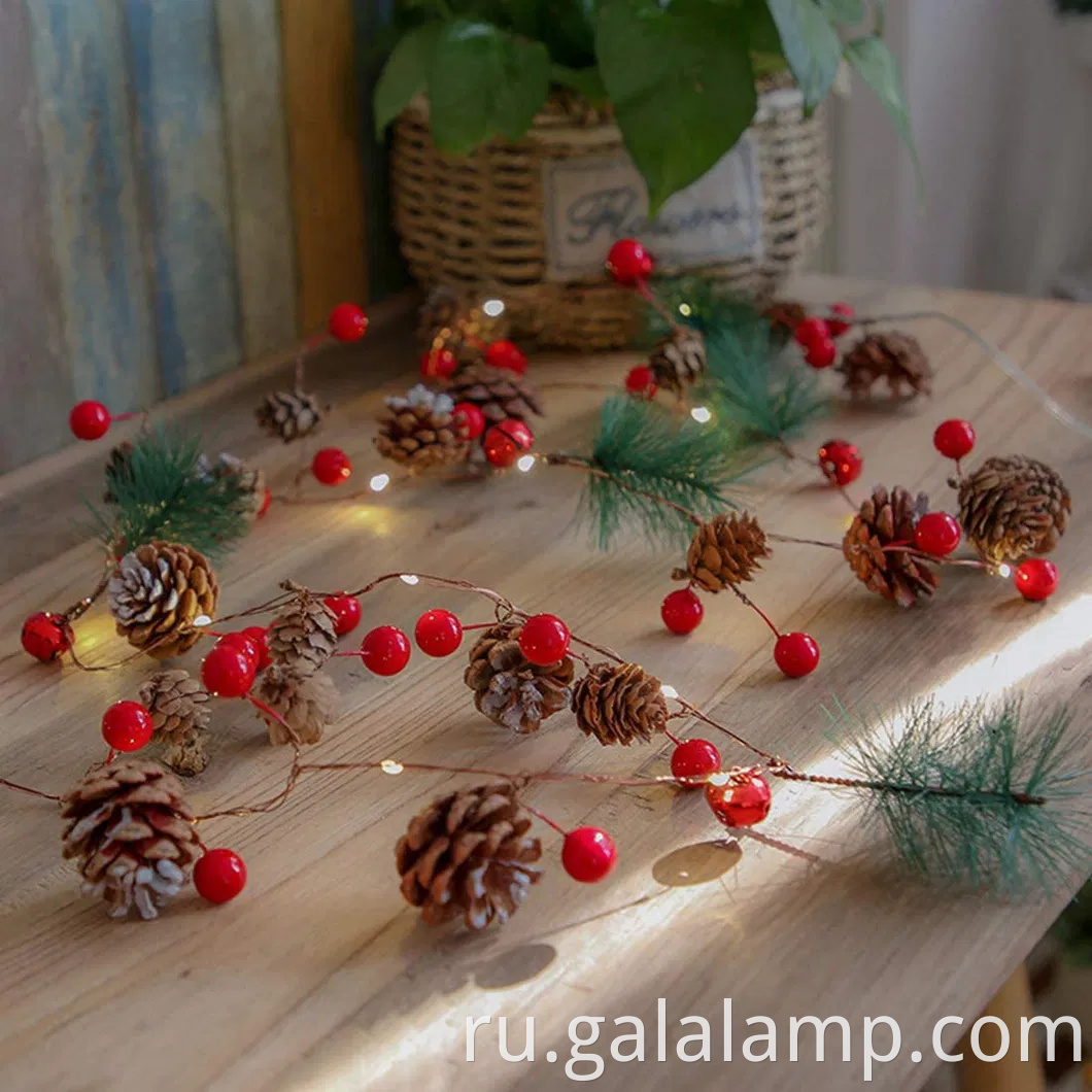 Очаровательный сосновый конус светодиодные сказочные огни для праздничного декора